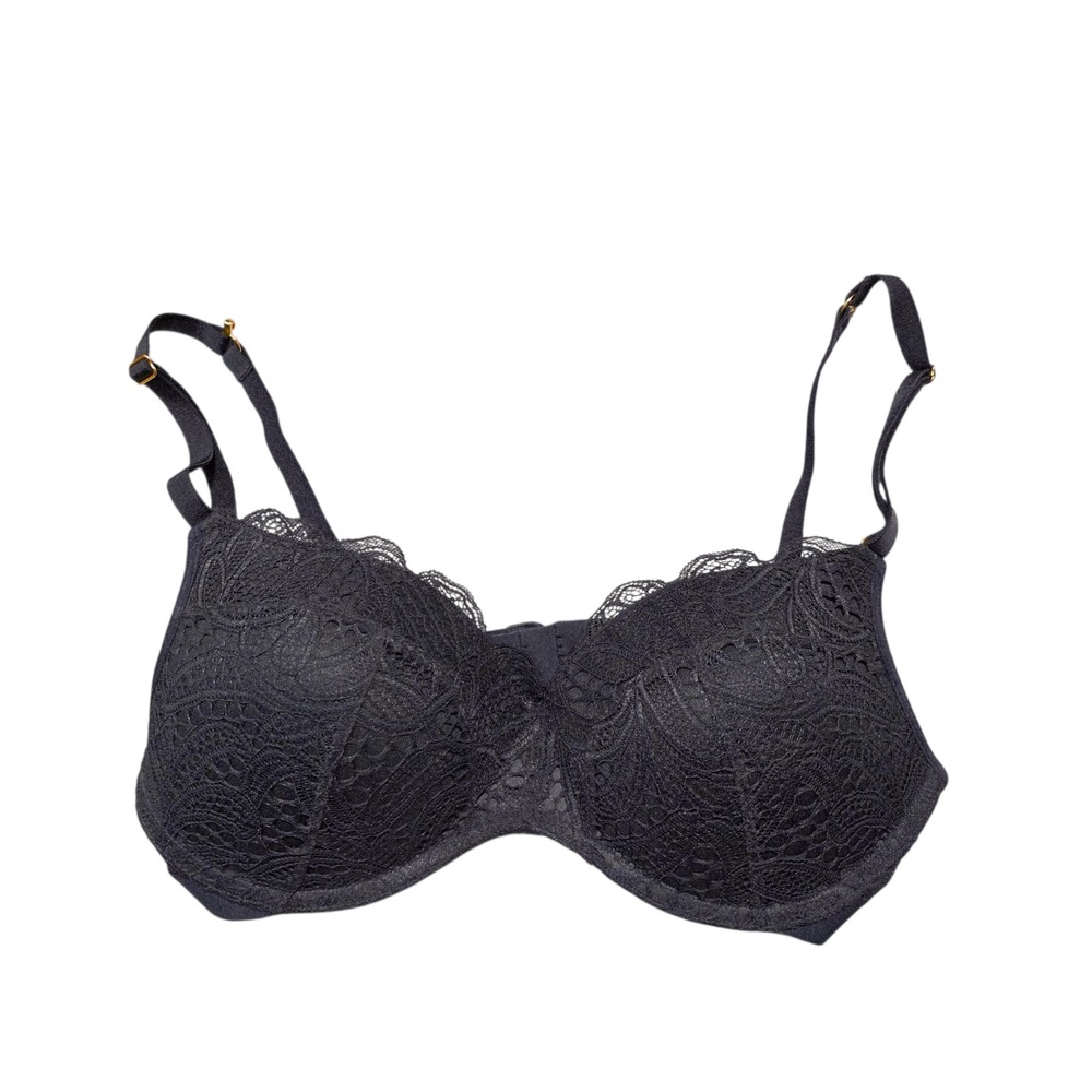 Lively Lace‎ Trim Underwire Bra Comfortable Everyday Support Black 34C